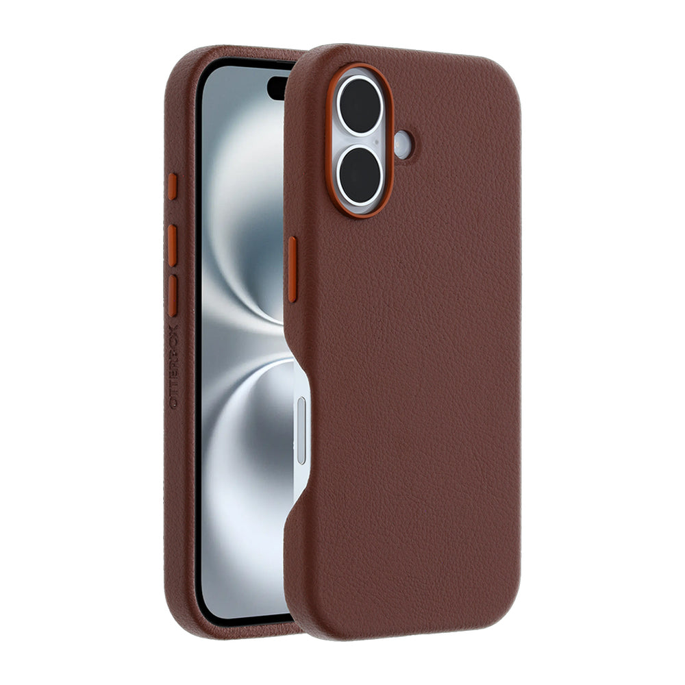 iPhone 16 OtterBox Symmetry Cactus Leather Case - Brown image 0