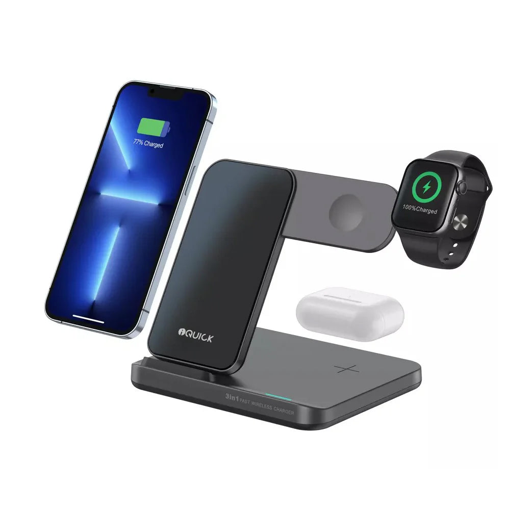 iQuick T5 3 in 1 Multi Functions Wireless Charger Stand image 0