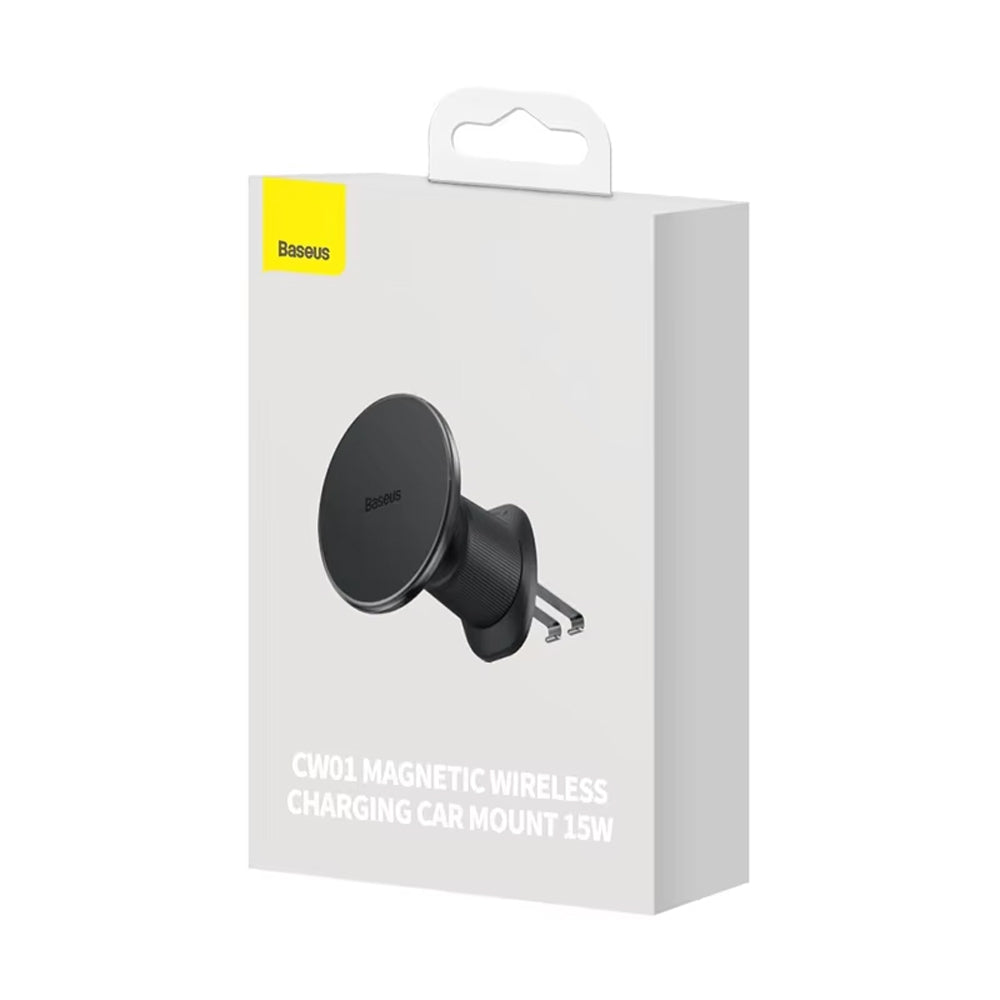 Baseus CW01 Magnetic Wireless Charging Car Mount Air Vent Version 15W-Cluster Black image 0